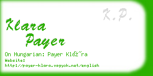 klara payer business card